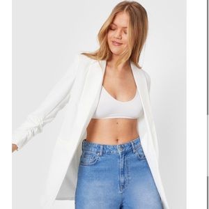 NWOT Nasty Gal Ruched Sleeve Longline Blazer